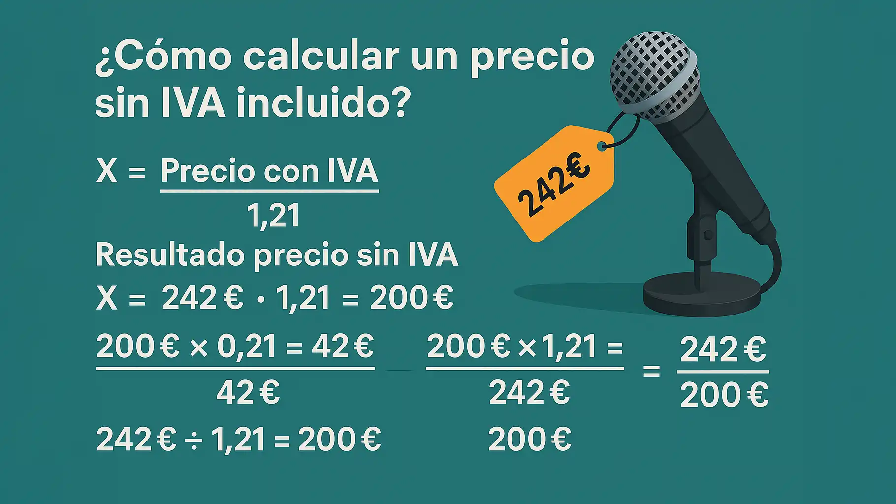 ¿Cómo calcular un precio sin IVA incluido?